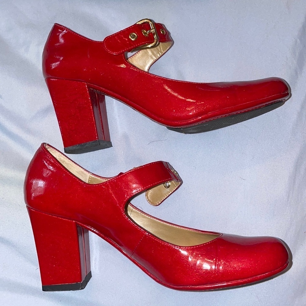 Me too patent leather cherry red Mary Jane heels wizard of oz cosplay anime prep